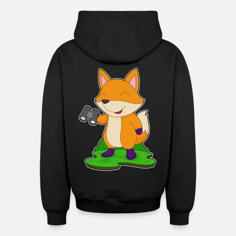 Jumelles Fuchs - Sweat à capuche unisexe zippé oversize épais SPREAD - noir