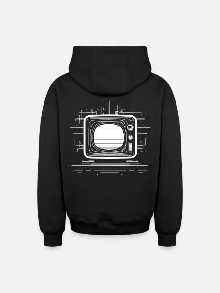 Sketch télévisé à l’ancienne - Sweat à capuche unisexe zippé oversize épais SPREAD - noir