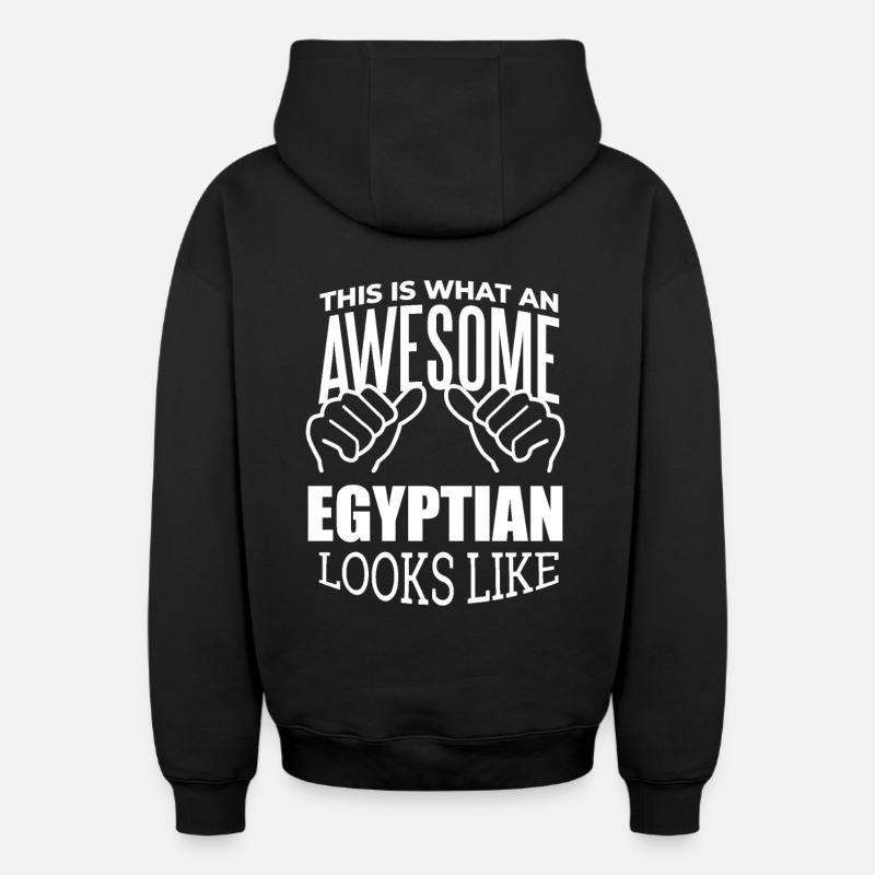 Égypte - Sweat à capuche unisexe zippé oversize épais SPREAD - noir