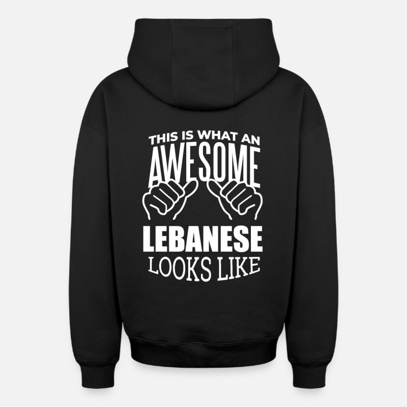 Liban - Sweat à capuche unisexe zippé oversize épais SPREAD - noir