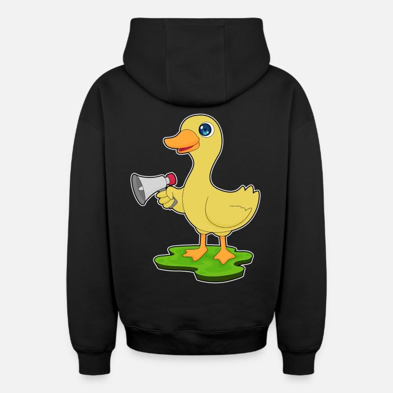 Mégaphone de canard - Sweat à capuche unisexe zippé oversize épais SPREAD - noir