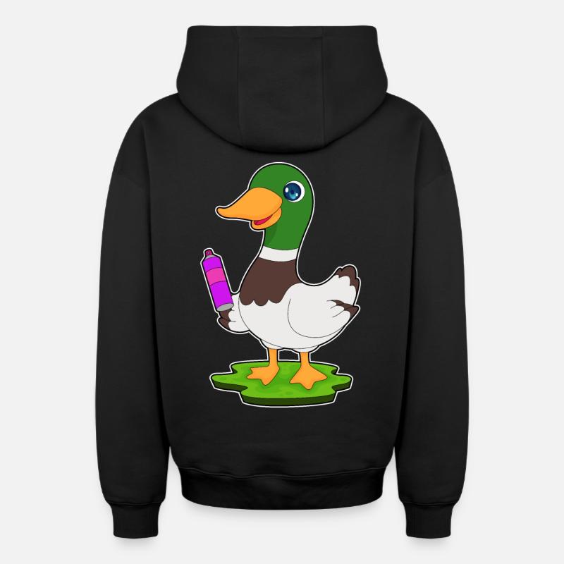 Aérosol de pulvérisation de canard - Sweat à capuche unisexe zippé oversize épais SPREAD - noir