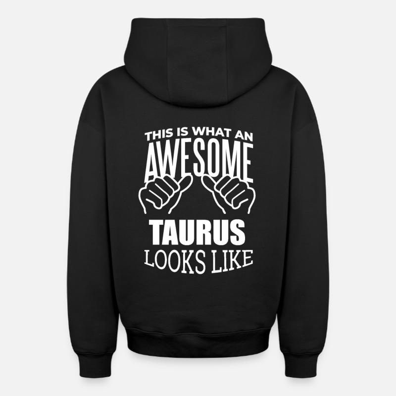 Taureau - Sweat à capuche unisexe zippé oversize épais SPREAD - noir