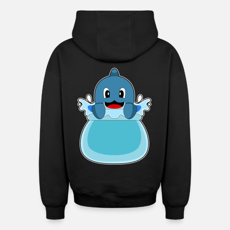 Aquarium des dauphins - Sweat à capuche unisexe zippé oversize épais SPREAD - noir