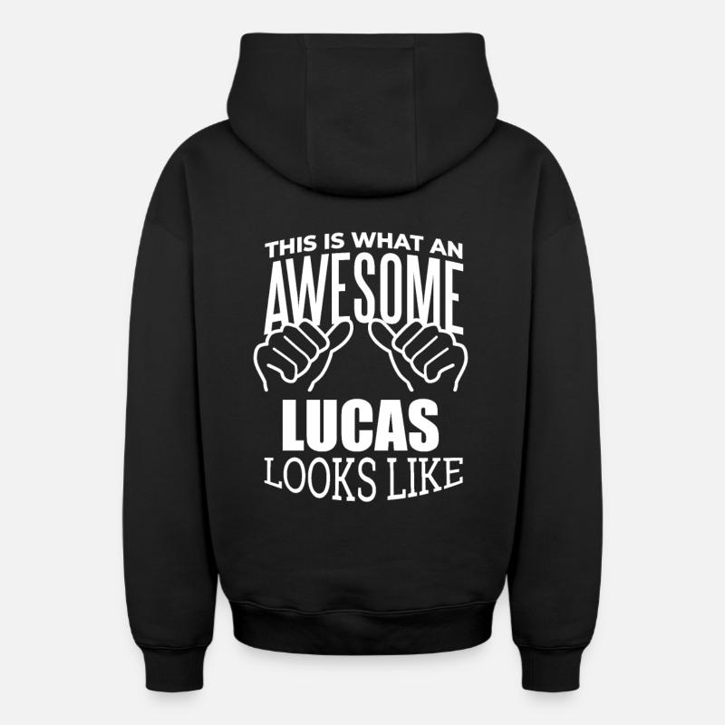 Lucas - Sweat à capuche unisexe zippé oversize épais SPREAD - noir