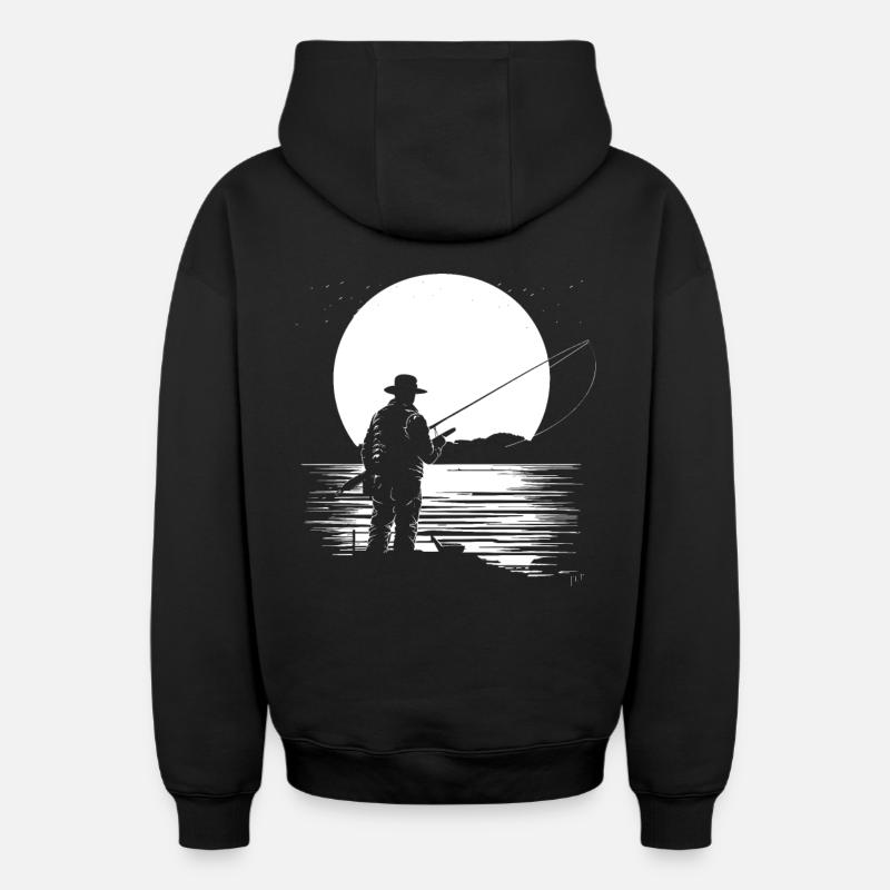 Graphiques de pêche - Sweat à capuche unisexe zippé oversize épais SPREAD - noir