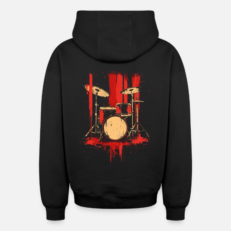 Piège Style Rétro - Sweat à capuche unisexe zippé oversize épais SPREAD - noir