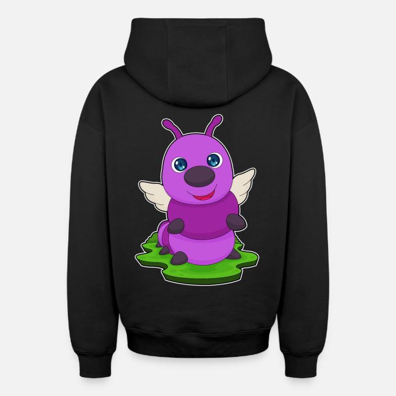 Ailes de chenille - Sweat à capuche unisexe zippé oversize épais SPREAD - noir