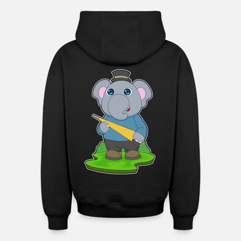 Parapluie éléphant - Sweat à capuche unisexe zippé oversize épais SPREAD - noir