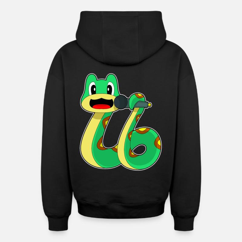 Snake Singer Microphone Musique - Sweat à capuche unisexe zippé oversize épais SPREAD - noir