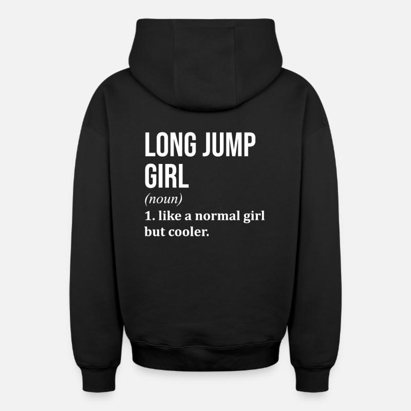 Weitsprung - Oversized Heavyweight Unisex Zip Hoodie - Schwarz