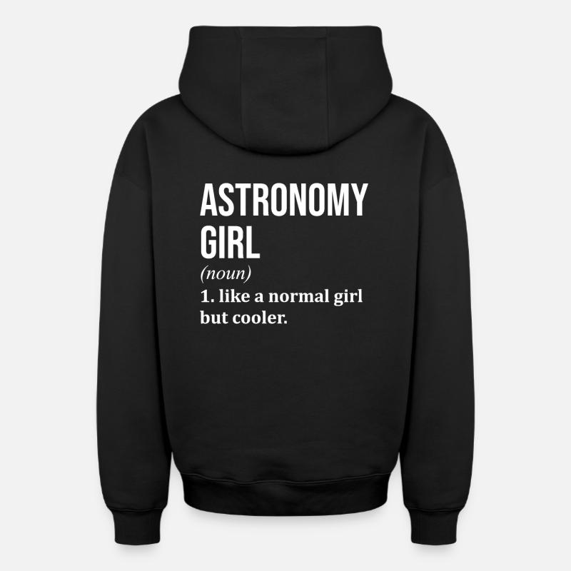 astronomie - Sweat à capuche unisexe zippé oversize épais SPREAD - noir
