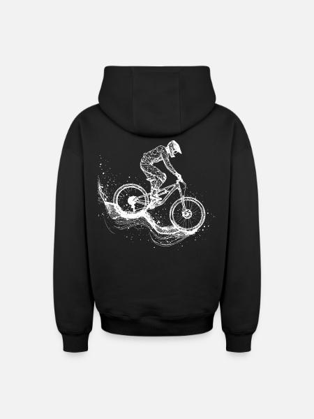 Dessin VTT - Sweat à capuche unisexe zippé oversize épais SPREAD - noir