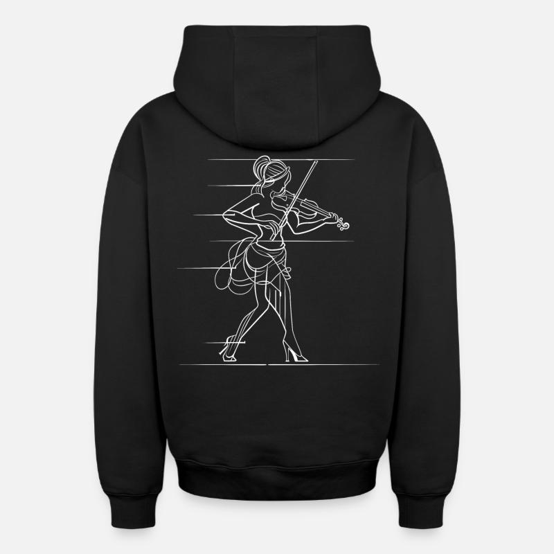 Violoniste - Sweat à capuche unisexe zippé oversize épais SPREAD - noir