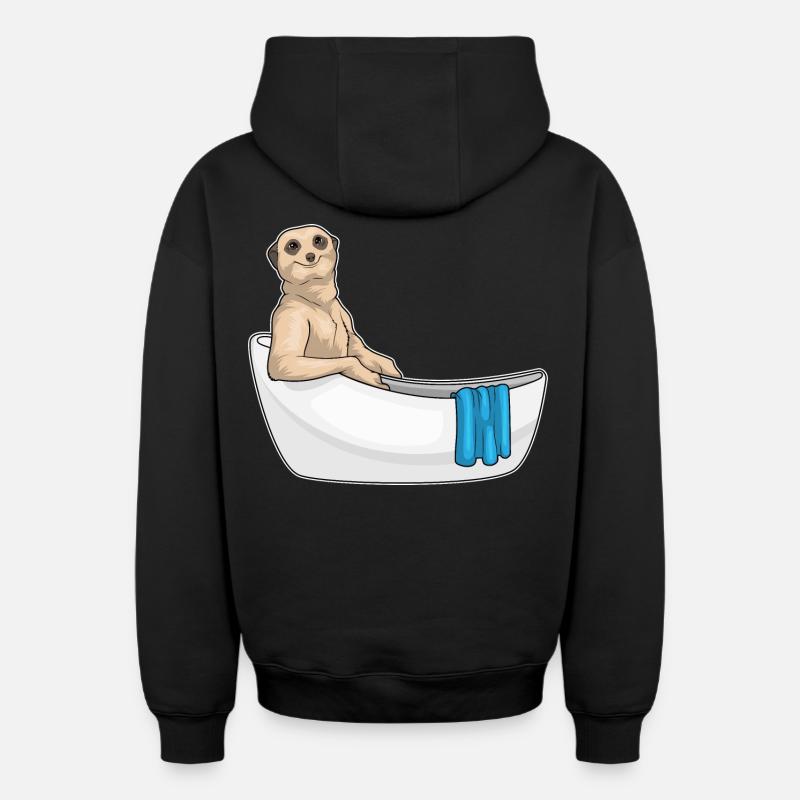 Baignoire Meerkat - Sweat à capuche unisexe zippé oversize épais SPREAD - noir