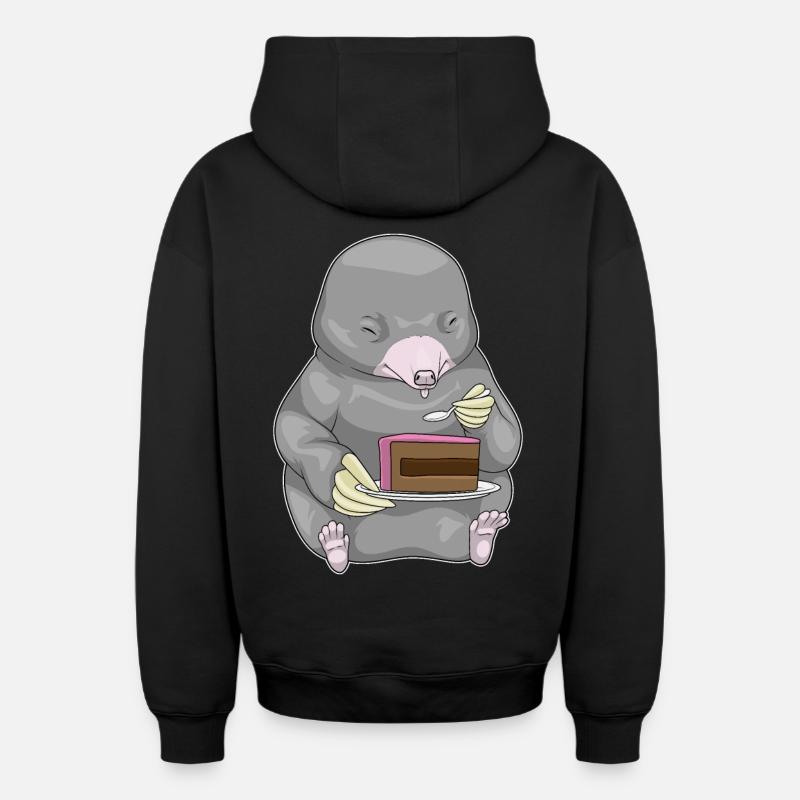 Gâteau Mole - Sweat à capuche unisexe zippé oversize épais SPREAD - noir