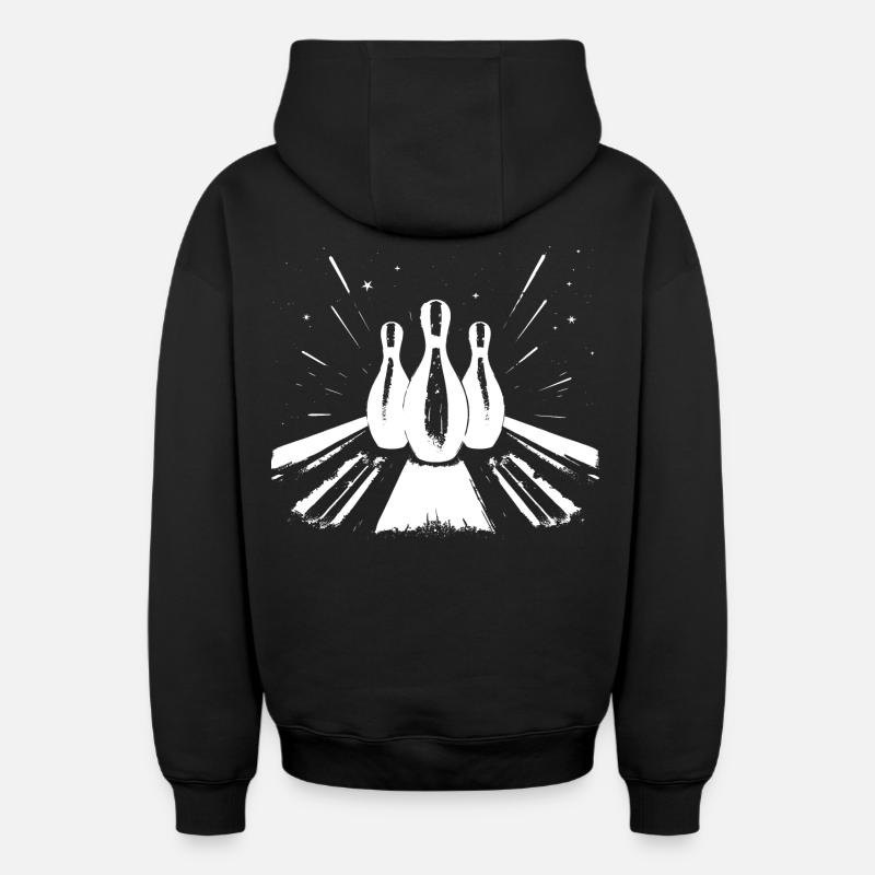 Bowling - Sweat à capuche unisexe zippé oversize épais SPREAD - noir