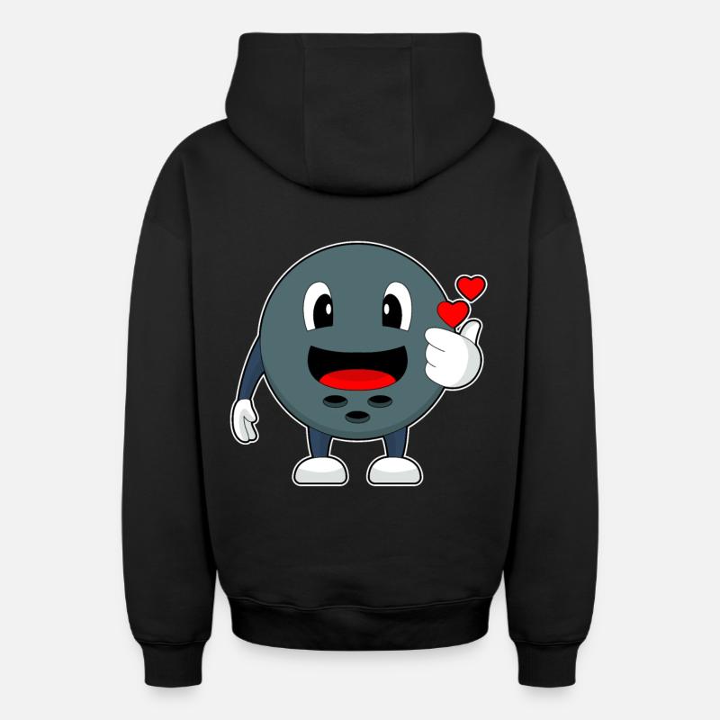Bowling Boule de bowling - Sweat à capuche unisexe zippé oversize épais SPREAD - noir