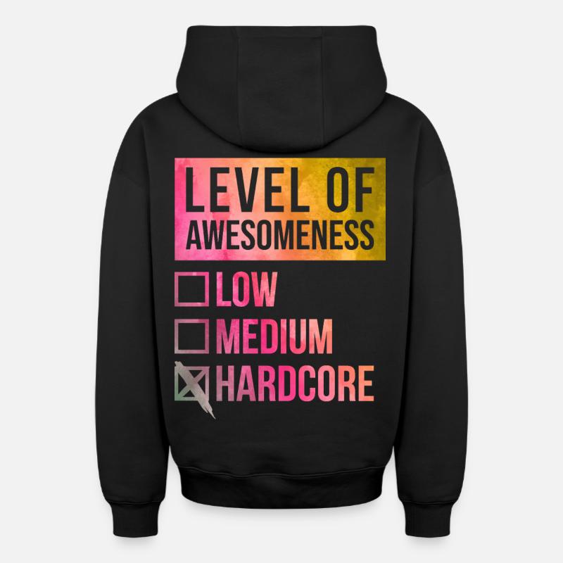 Hardcore - Sweat à capuche unisexe zippé oversize épais SPREAD - noir