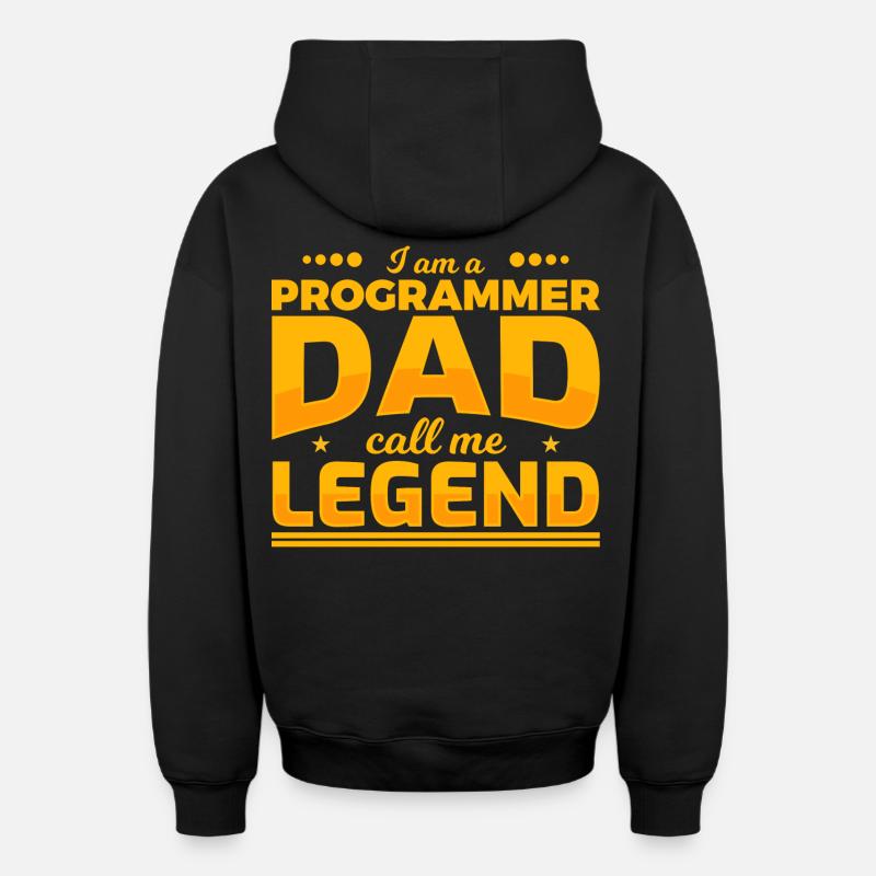 Programmierer Vater - Oversized Heavyweight Unisex Zip Hoodie - Schwarz