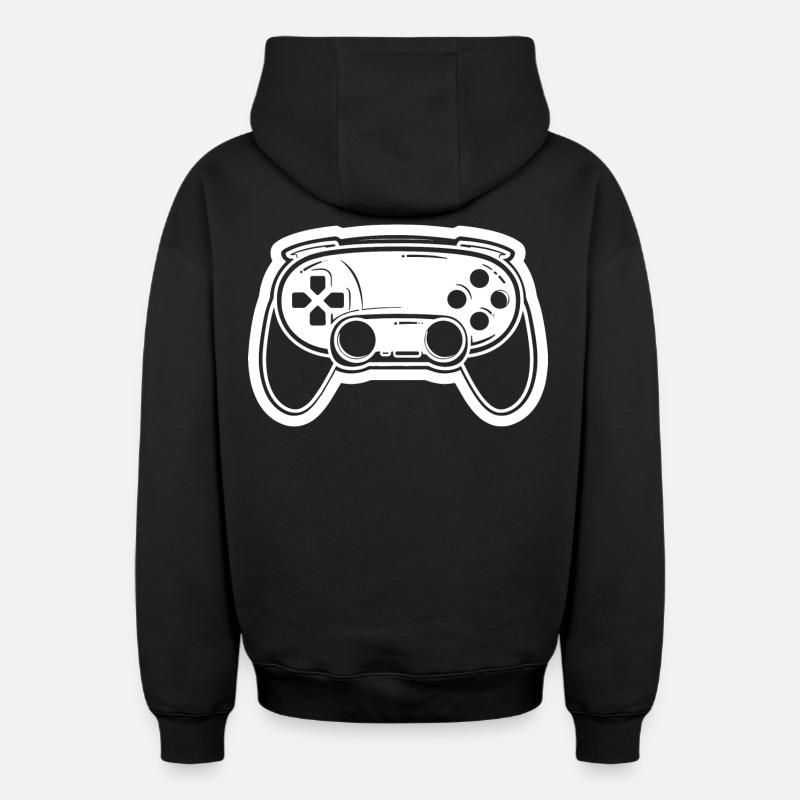 Videospiel Controller Zeichnung - Oversized Heavyweight Unisex Zip Hoodie - Schwarz