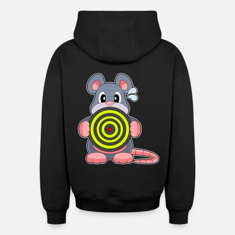 Cible de fléchettes de souris - Sweat à capuche unisexe zippé oversize épais SPREAD - noir