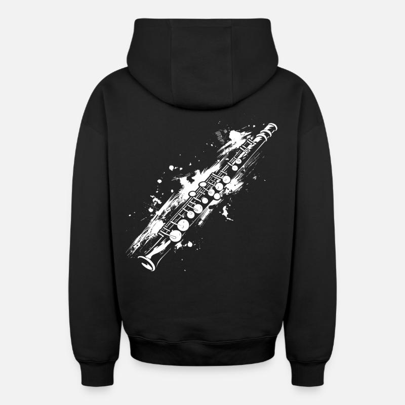 Flûte - Sweat à capuche unisexe zippé oversize épais SPREAD - noir