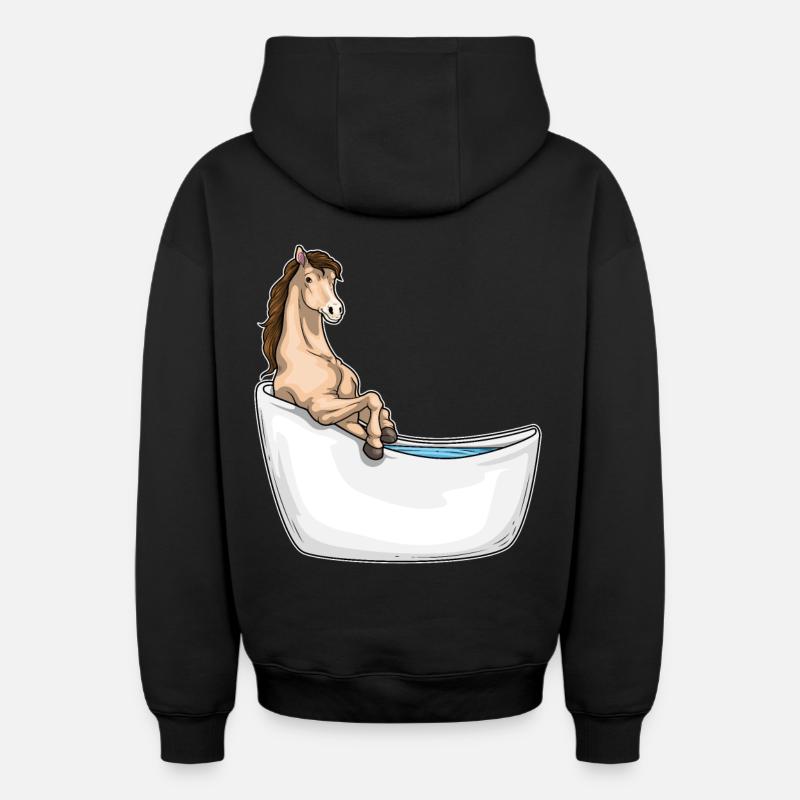 Baignoire pour chevaux - Sweat à capuche unisexe zippé oversize épais SPREAD - noir