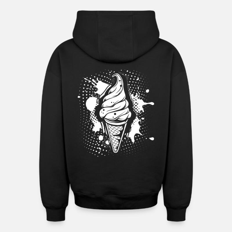 Softeis - Oversized Heavyweight Unisex Zip Hoodie - Schwarz