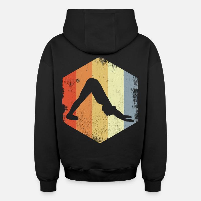 Dessin de Yogini - Sweat à capuche unisexe zippé oversize épais SPREAD - noir