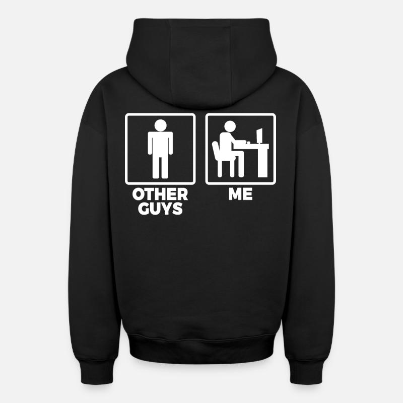 Software Engineer Stick Figures - Oversized Heavyweight Unisex Zip Hoodie - black