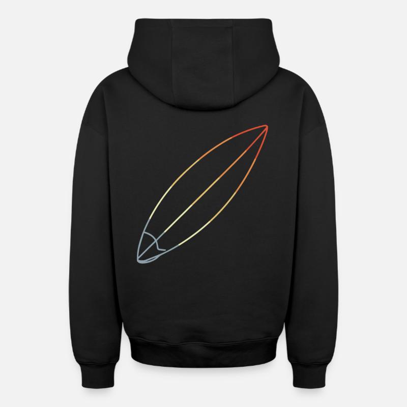 Planche de surf - Sweat à capuche unisexe zippé oversize épais SPREAD - noir