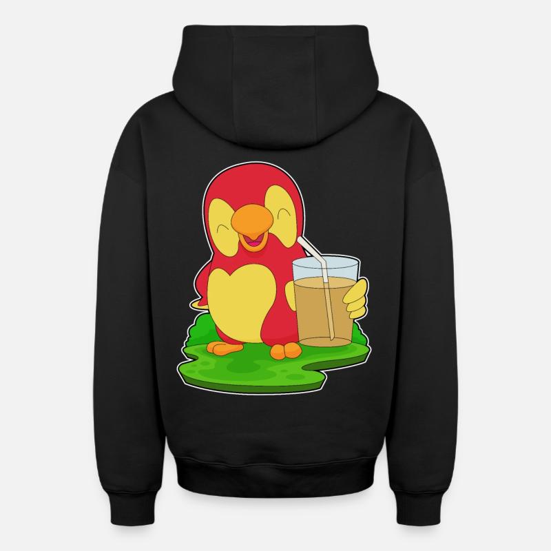 Jus de perroquet - Sweat à capuche unisexe zippé oversize épais SPREAD - noir