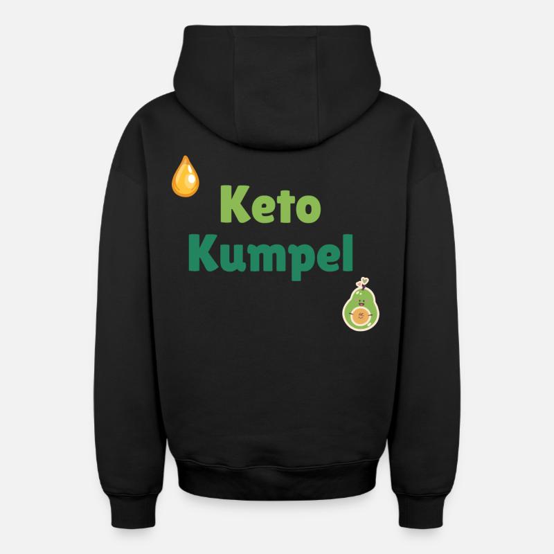Keto Buddy - Sweat à capuche unisexe zippé oversize épais SPREAD - noir
