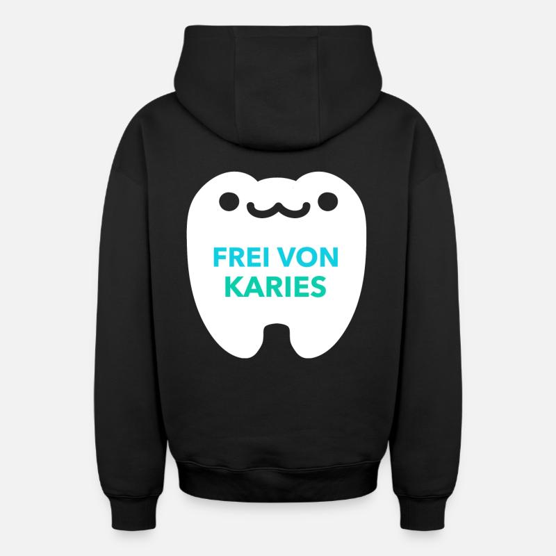 SANS CARIE DENTAIRE - Sweat à capuche unisexe zippé oversize épais SPREAD - noir
