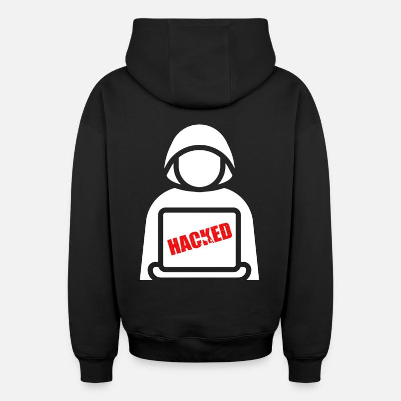 Des hackers dans l’ombre - Sweat à capuche unisexe zippé oversize épais SPREAD - noir