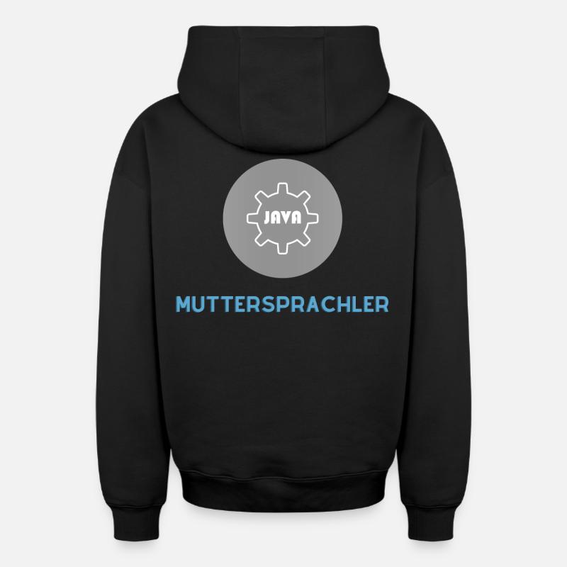 Native speaker: JavaScript Edition - Oversized Heavyweight Unisex Zip Hoodie - black