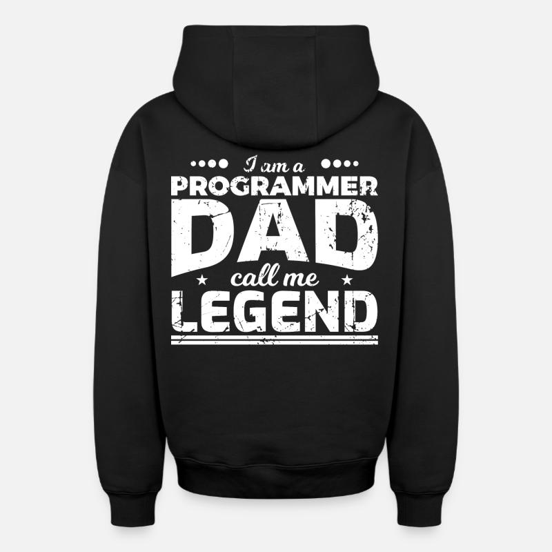 Coder Dad - Oversized Heavyweight Unisex Zip Hoodie - black