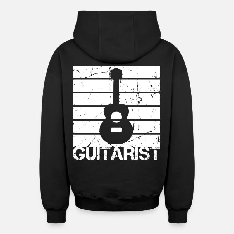 Guitariste - Sweat à capuche unisexe zippé oversize épais SPREAD - noir