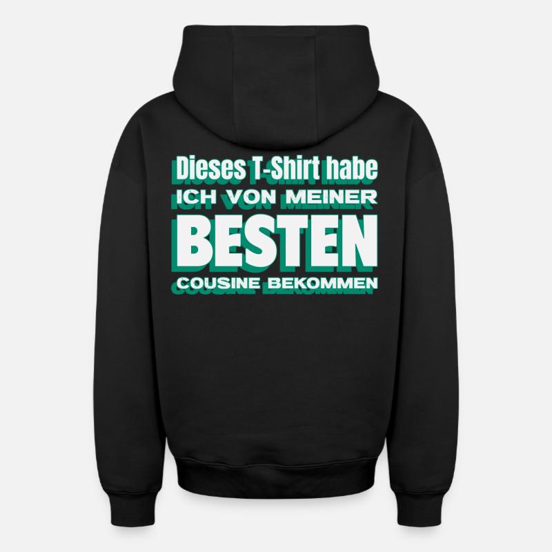 Cadeau de ma meilleure cousine - Sweat à capuche unisexe zippé oversize épais SPREAD - noir
