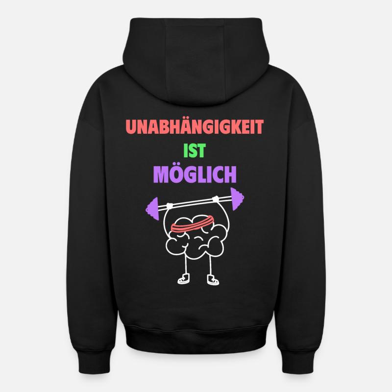 L’indépendance est possible - Sweat à capuche unisexe zippé oversize épais SPREAD - noir