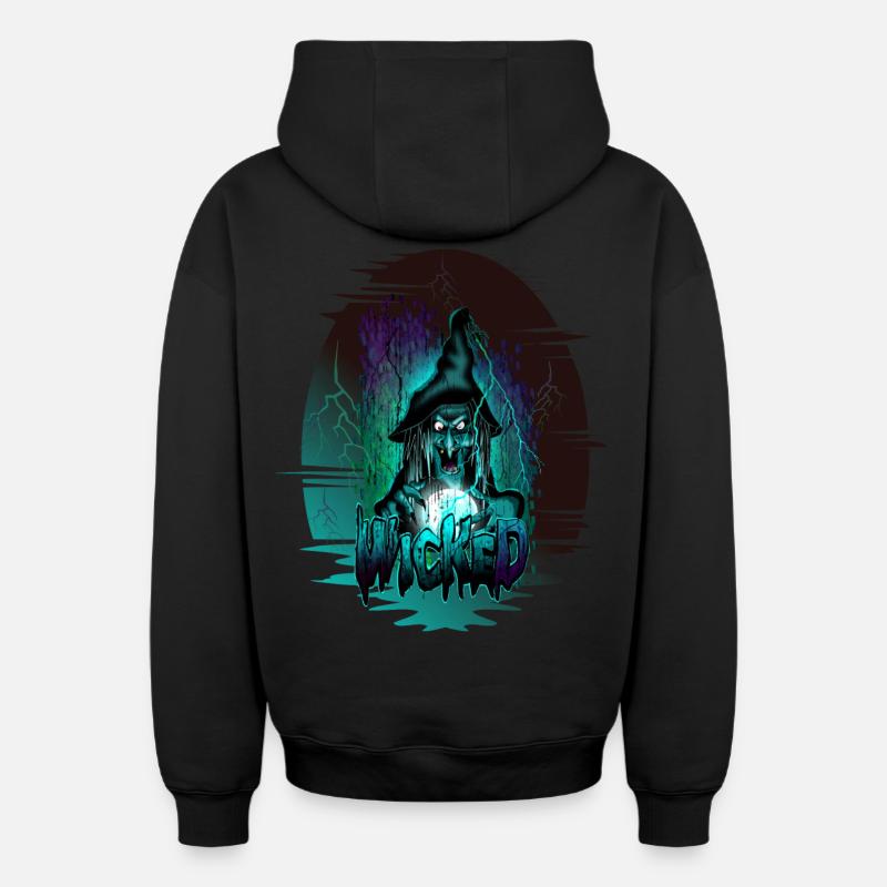 méchant2 - Sweat à capuche unisexe zippé oversize épais SPREAD - noir