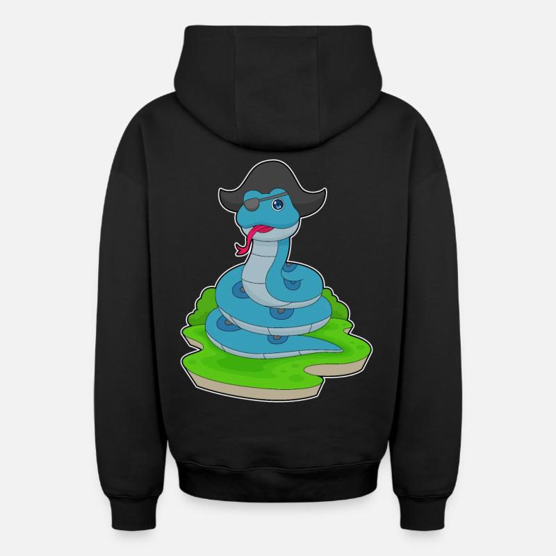 Serpent Pirate Chapeau de Pirate - Sweat à capuche unisexe zippé oversize épais SPREAD - noir