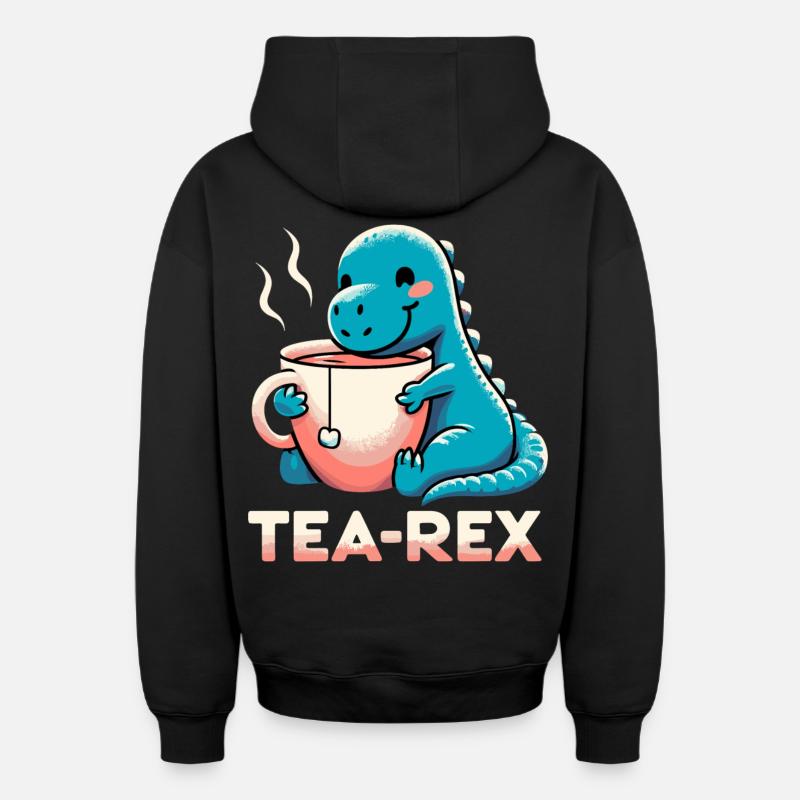 Tee Rex Tee-Rex Teetrinker Geschenk - Oversized Heavyweight Unisex Zip Hoodie - Schwarz