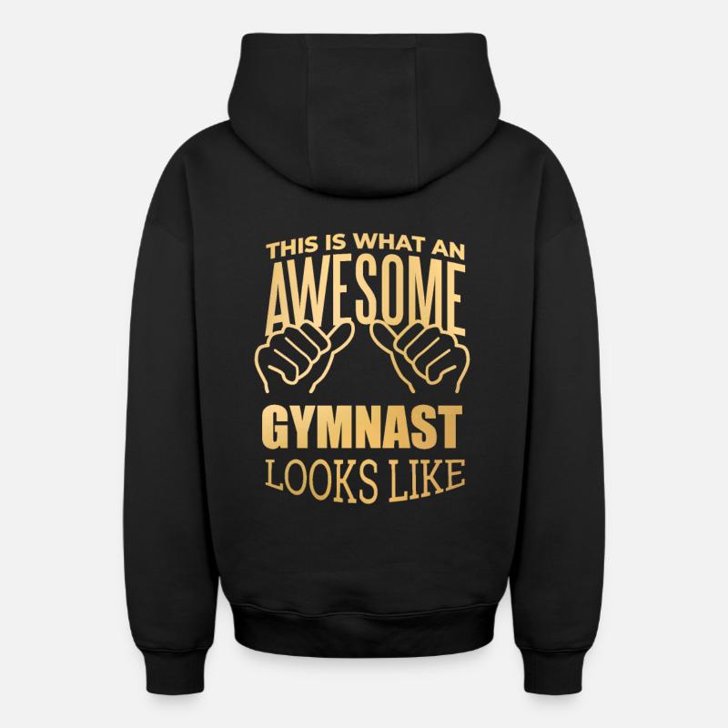 gymnaste - Sweat à capuche unisexe zippé oversize épais SPREAD - noir