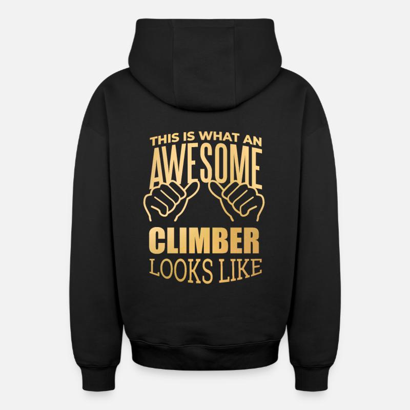 escalade - Sweat à capuche unisexe zippé oversize épais SPREAD - noir