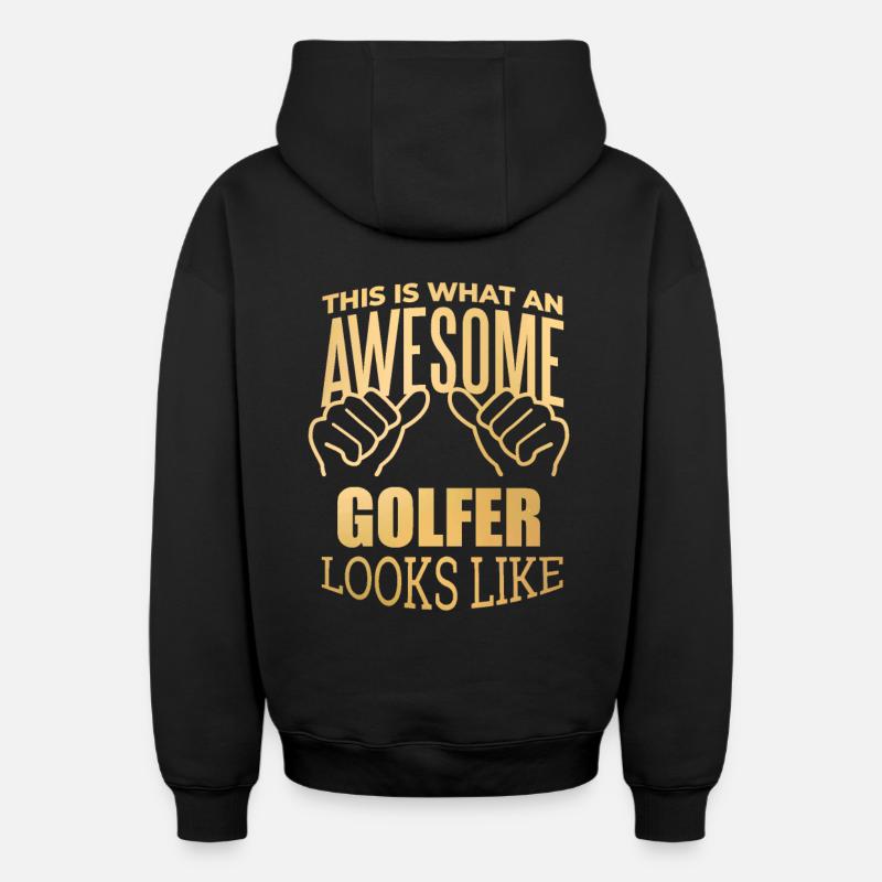 Golf - Sweat à capuche unisexe zippé oversize épais SPREAD - noir