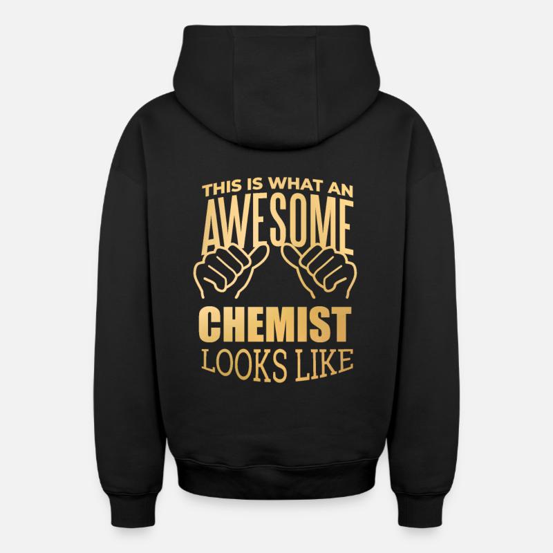 chimie - Sweat à capuche unisexe zippé oversize épais SPREAD - noir
