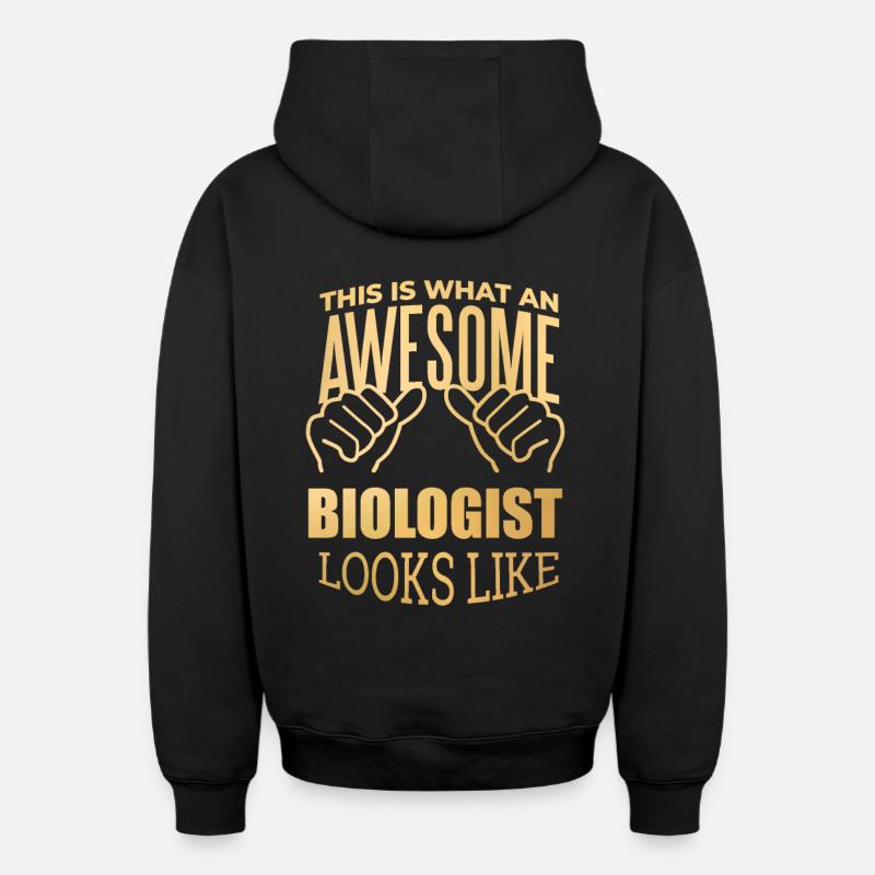 biologie - Sweat à capuche unisexe zippé oversize épais SPREAD - noir