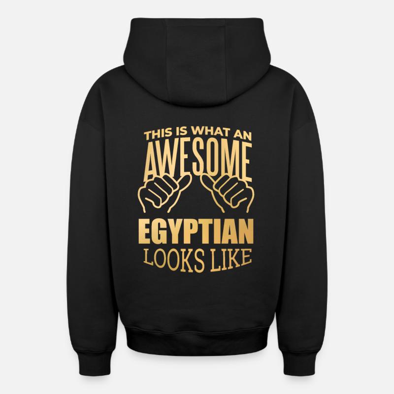 Égypte - Sweat à capuche unisexe zippé oversize épais SPREAD - noir